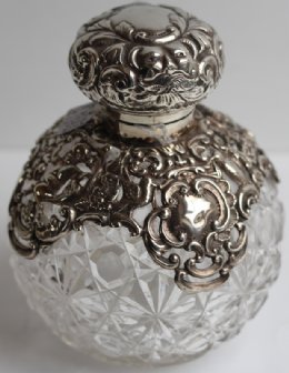 Silver Top Perfume Bottle